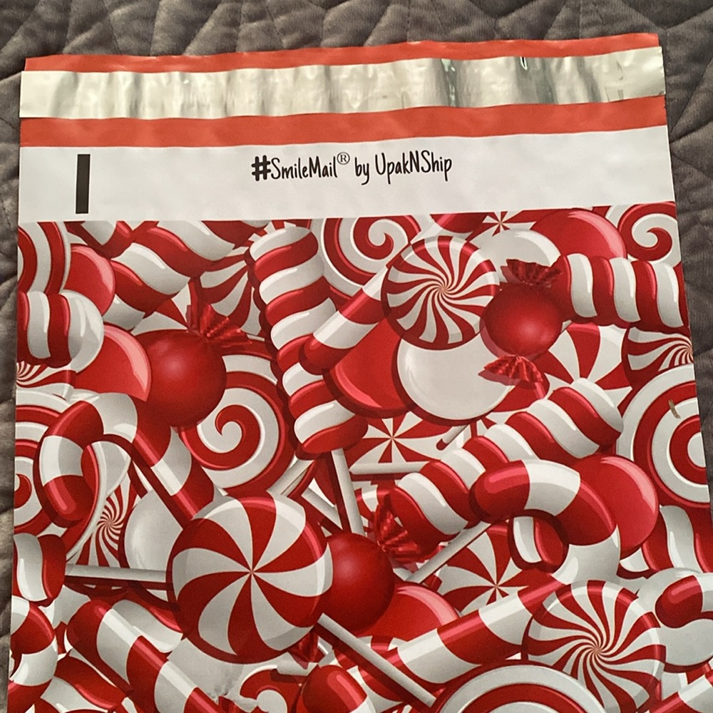 Candy Cane Lollipop Designer Poly Mailers Envelopes Printed Bags 10x13 (25 Pack - Picture 7 of 11